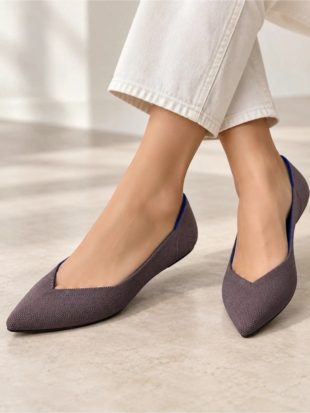 Rothy's The Point Pointed Toe Flats in Purple